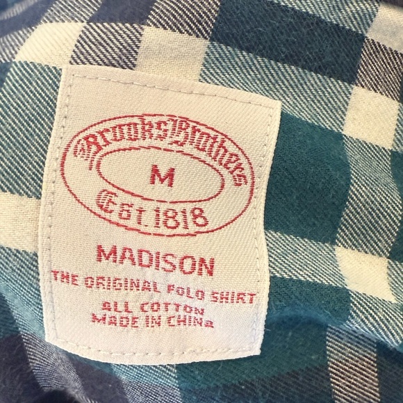 Madison Green and Blue Casual Button Down Shirt - Picture 2 of 5